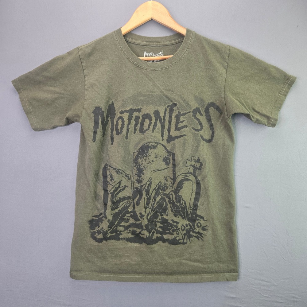 Motionless In White Shirt Mens Medium Olive Green Grave Graphic Band Tee 2024